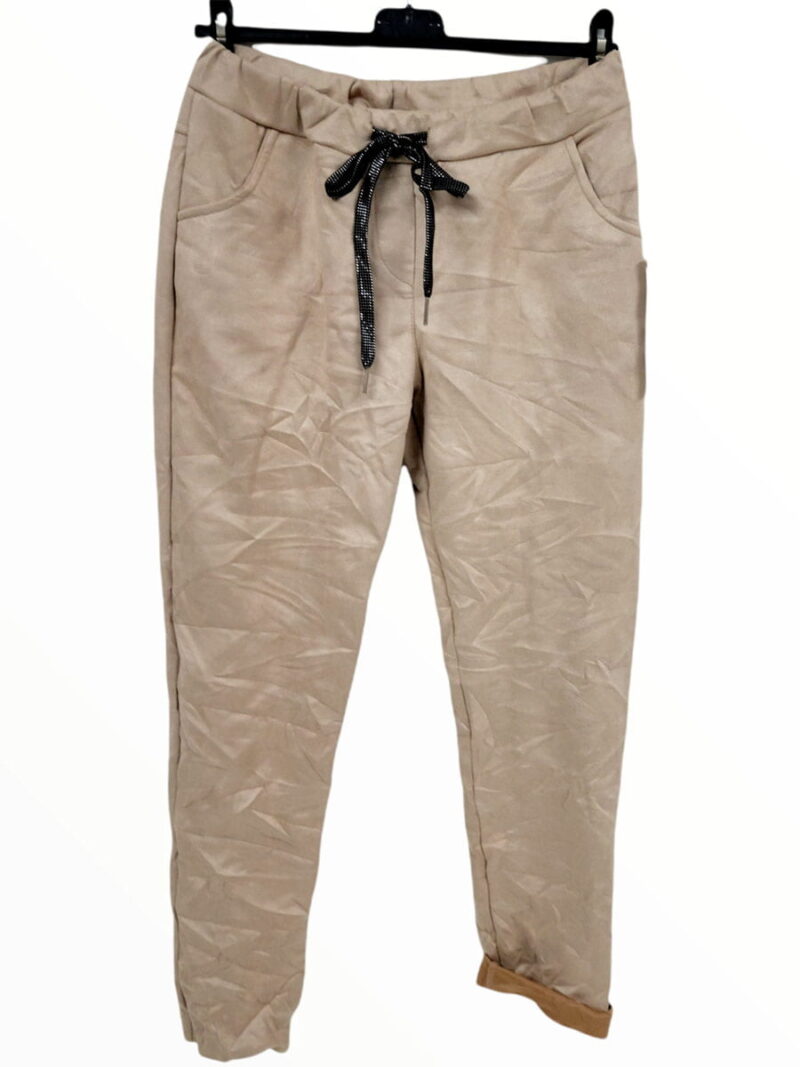 Pantalon Paris-Italie import 00573 faux suède beige