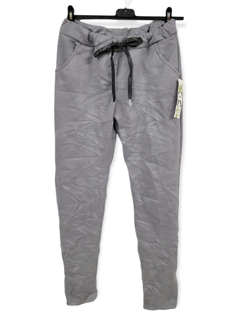 Pantalon Paris-Italie import 00573 faux suède gris pâle