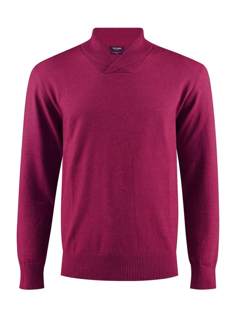 Yves Enzo Paris knit sweater with shawl collar  6740Y magenta