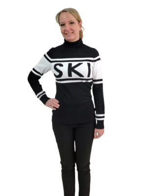 Cottage and Country knit sweater with turtleneck 21446734 black and white