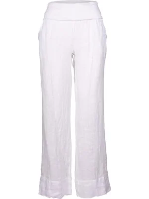Pantalon M Italy 11-9320O en lin blanc