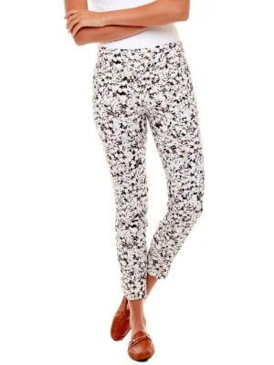 UP ankle pants 67448 white printed
