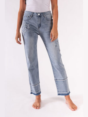Jeans CYC 221-8001 en denim extensible avec broderie