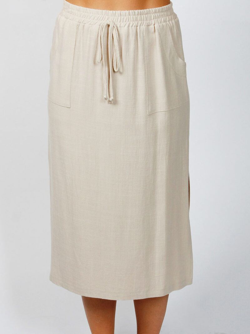 Devia long linen skirt B178LS beige