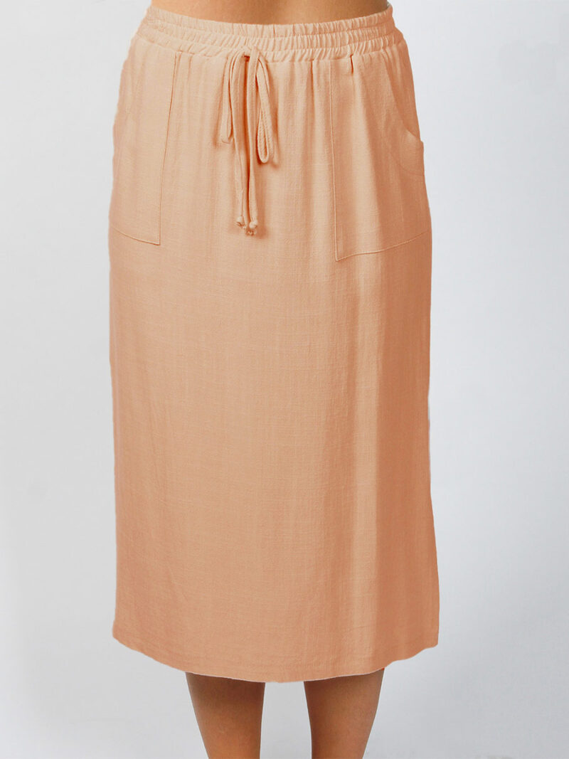 Devia long linen skirt B178LS peach