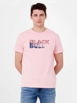 T-shirt Black Bull 31022 manches courtes imprimé rose