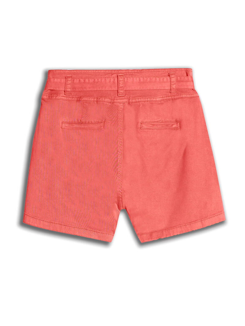 Black Bull 4013-7875 stretch cotton shorts with belt coral