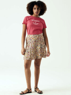 T-shirt Garcia R20201 manches courtes rose corail