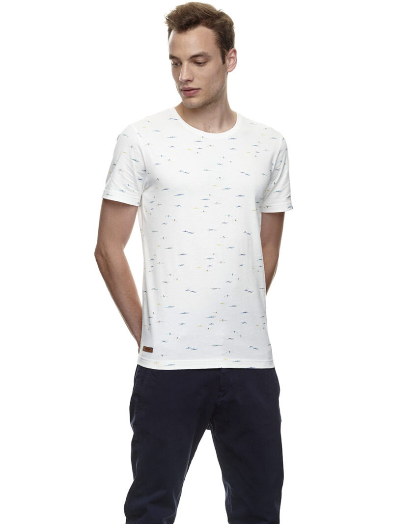 T-shirt Ragwear 2012-15015 Taylor manches courtes blanc imprimé