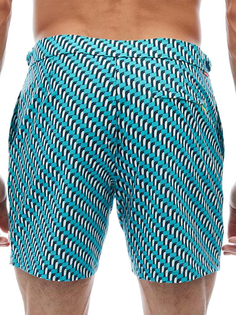 Short maillot Public Beach PB3611 ultra confort imprimé couleur turquoise