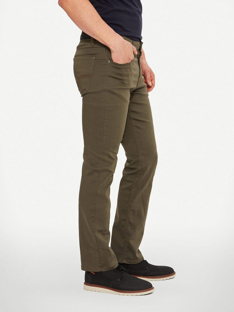 Jeans Brad 1136-6240 Lois Jeans de couleur extensible et confortable coupe droite couleur kaki