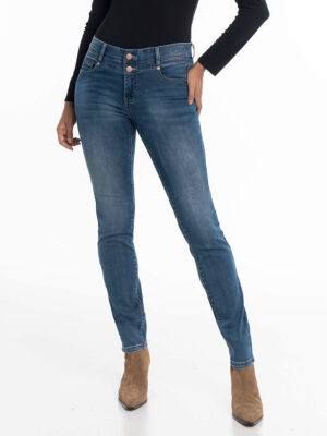 Jeans Georgia skinny Lois Jeans 2205-6920-15 en denim extensible et confortable taille mi-haute bleu whisker