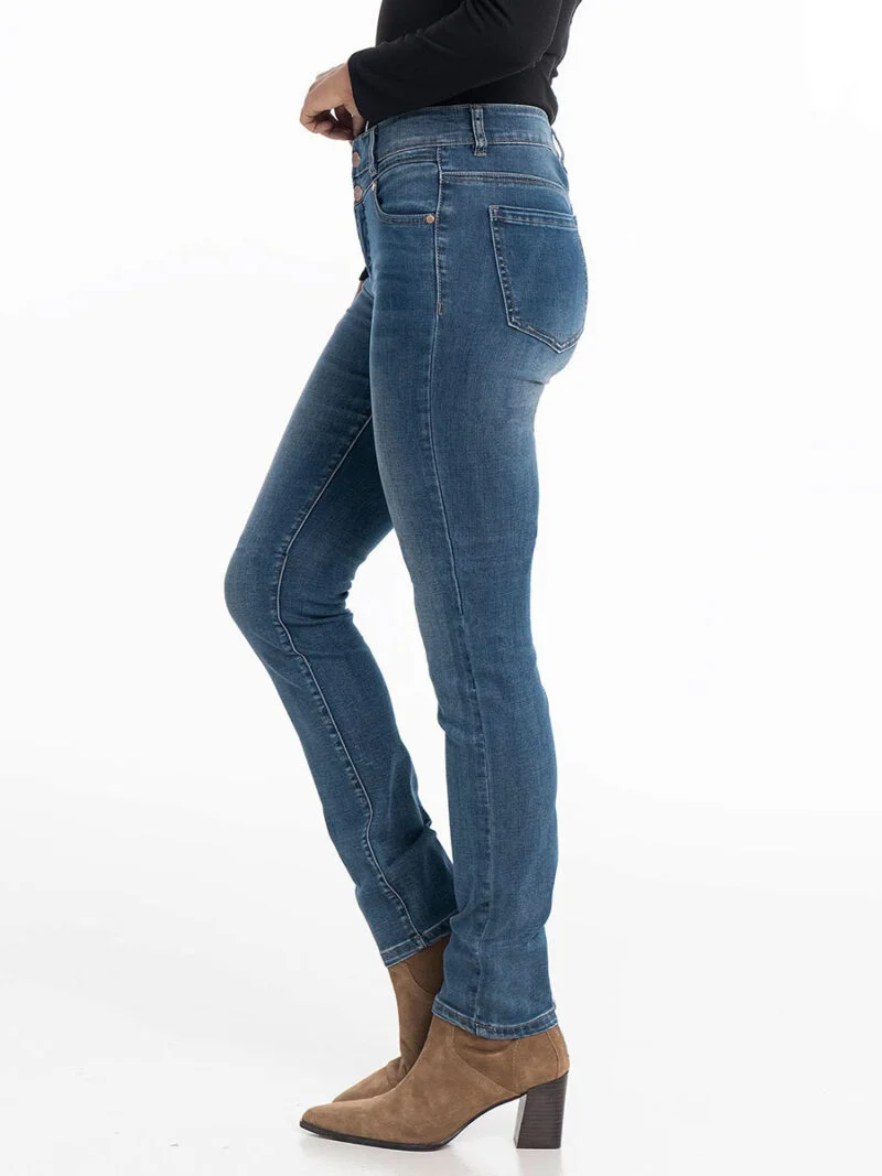 Jeans Georgia skinny Lois Jeans 2205-6920-15 en denim extensible et confortable taille mi-haute bleu whisker
