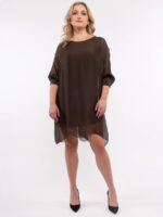 M Italy dress 19-64744 loose and fluid choco