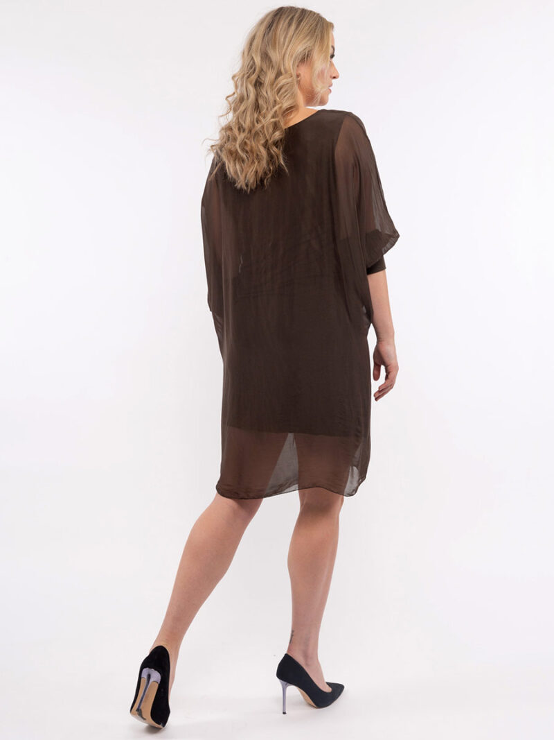 M Italy dress 19-64744 loose and fluid choco