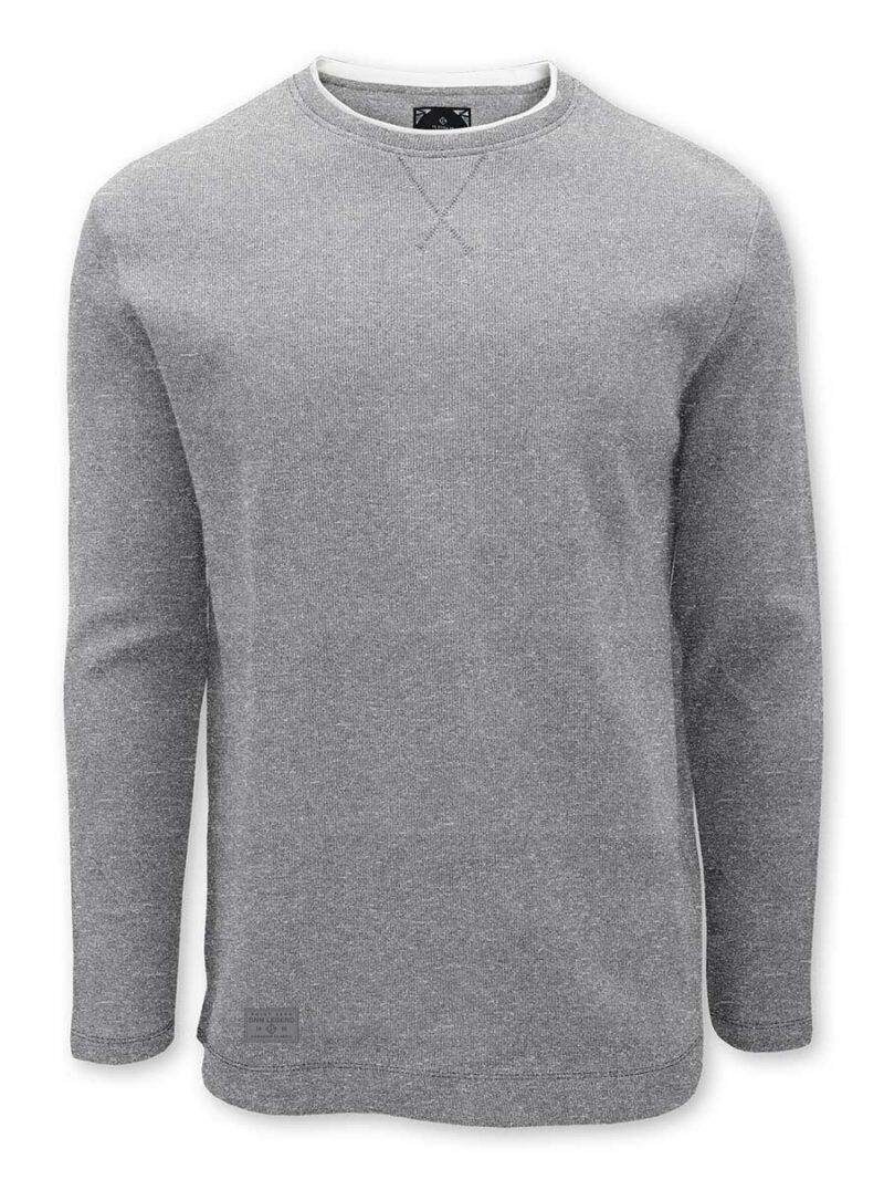 Point Zero long-sleeved t-shirt with rib texture flatback  grey