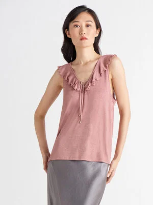 Top Black Tape 2024009T sleeveless with Lurex in pink
