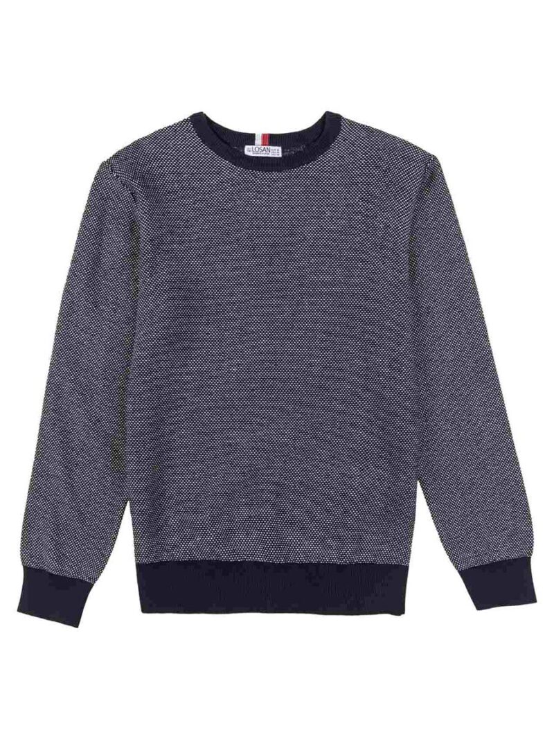 Losan sweater 221-5003AL in lightweight textured knit in navy