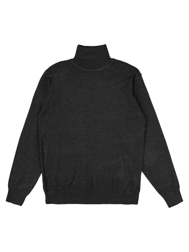 Losan knit 221-5655AL lightweight soft and comfortable turtleneck charcoal