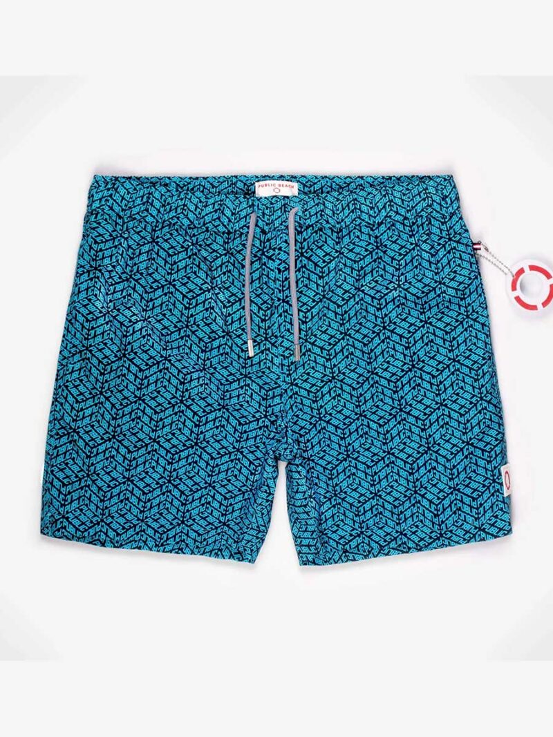 Public Beach PB4609 ultra comfort printed swim shorts turkoise