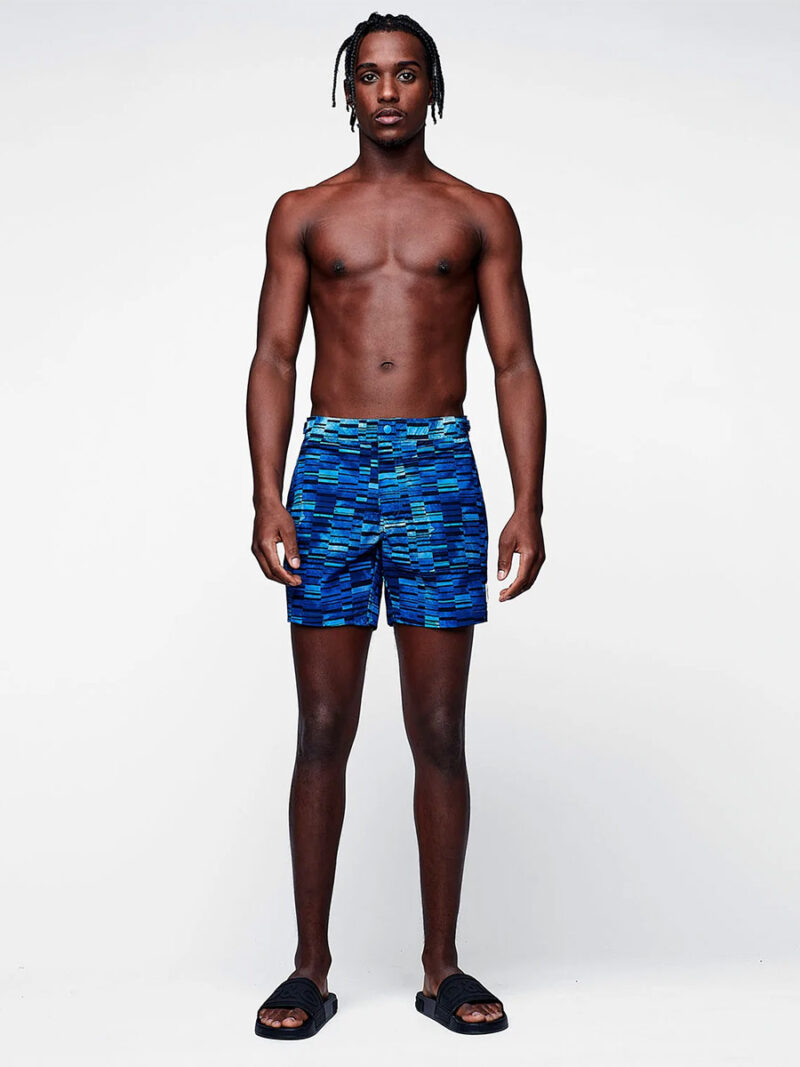 Public Beach PB4642 ultra comfort printed swim shorts blue
