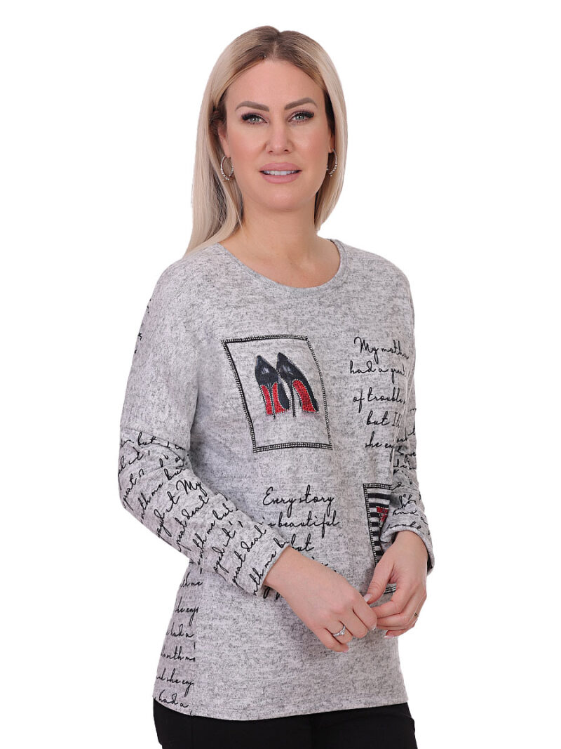 Chandail Ness N96188 imprimé en tricot léger doux et confortable