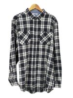 Losan shirt 221-3352AL in black-white-camel checked cotton flannel with 2 pockets