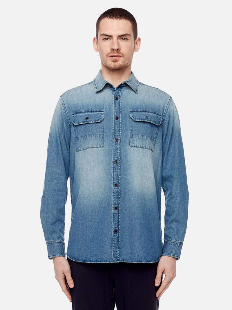 Projek Raw Shirt 141208 in washed light denim blue