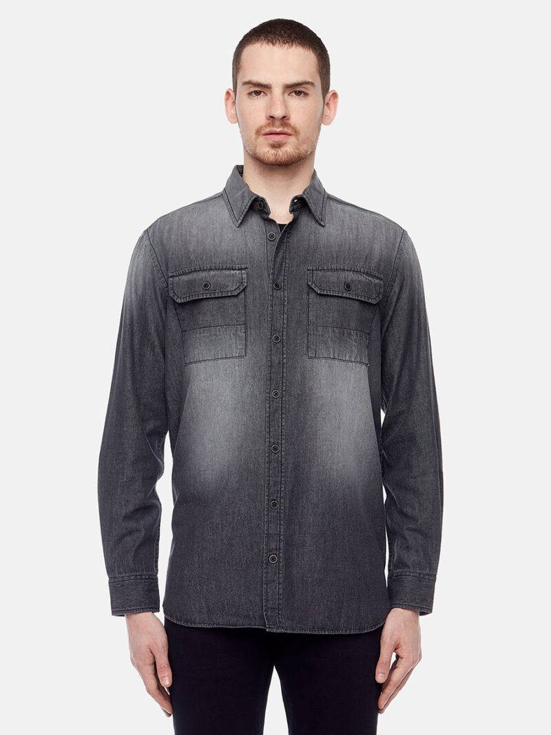 Projek Raw Shirt 141208 in washed light black denim