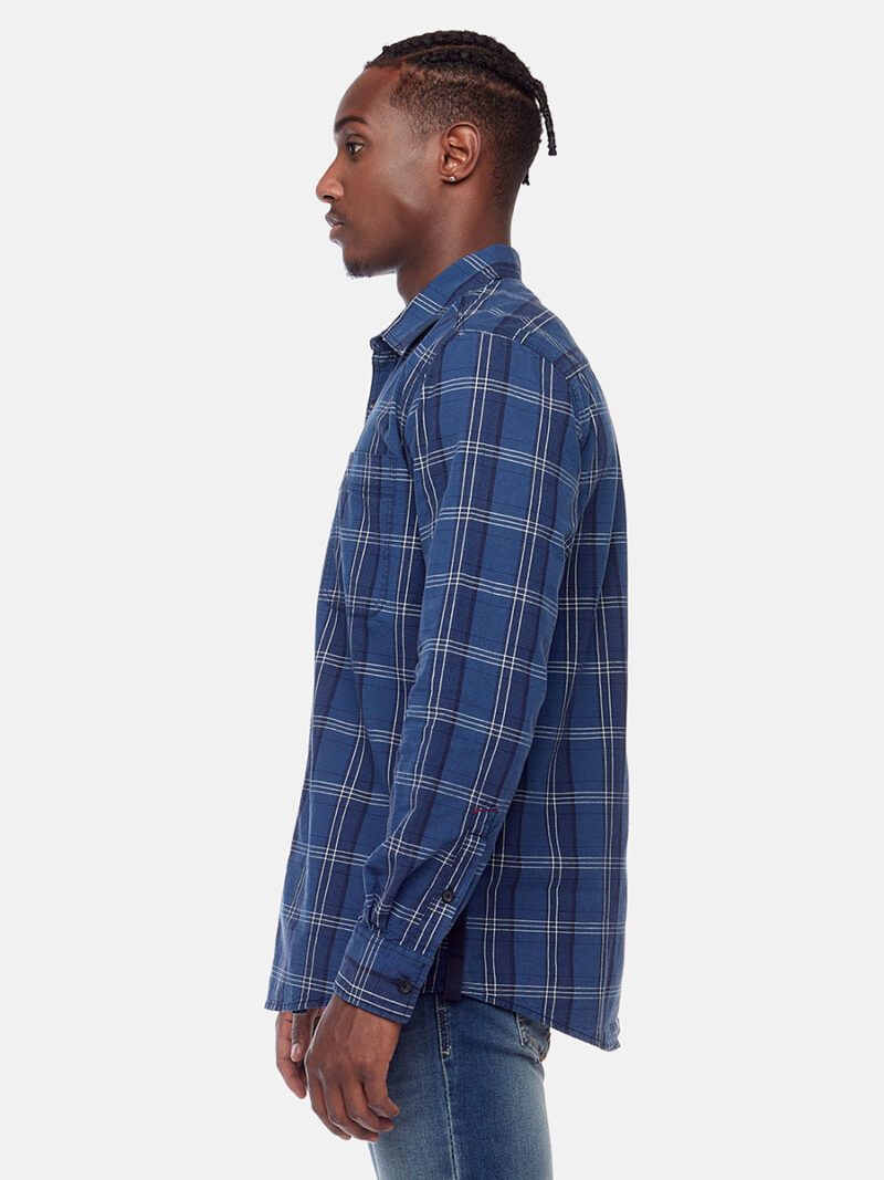 Projek Raw 141215 checkered cotton shirt blue