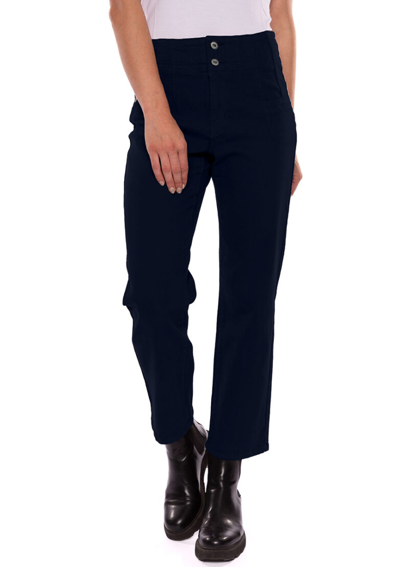 Coco Y club Pants 222-3074 stretch loose fit and high waist navy