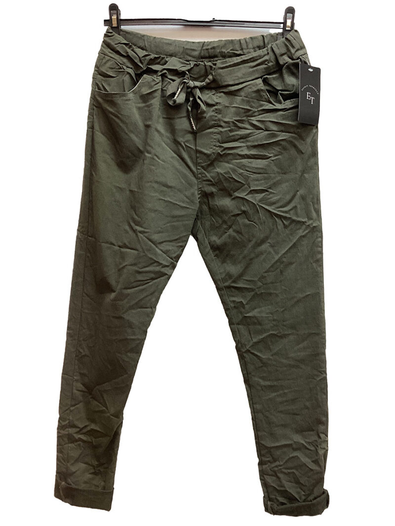 Pants Paris Italy 01357 stretchy and comfortable khaki color