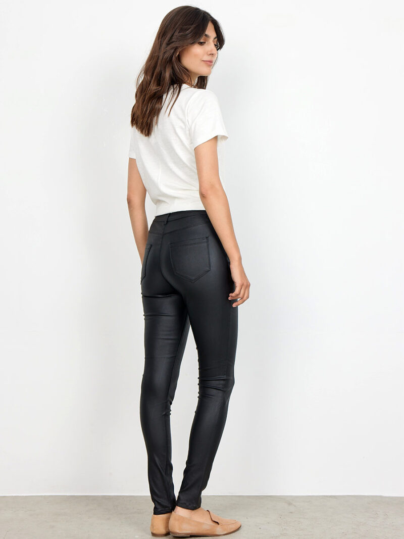Soya Concept 19208 stretch waxed leather effect pants black