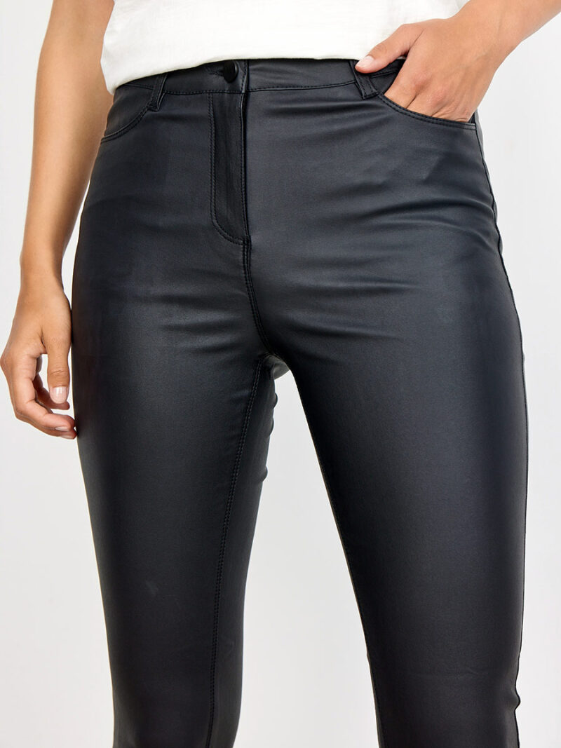 Pantalon Soya Concept 19208 extensible en ciré effet cuir noir
