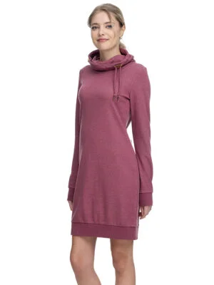 Ragwear Sweatshirt Chloe dress 2221-20013 with large turtleneck plum color