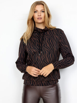 Soya Concept Sweatshirt 25891 zebra print brown combo