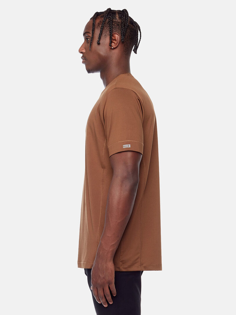T-shirt Projek Raw PPF22301 manches courtes en tissus doux et extensible couleur caramel