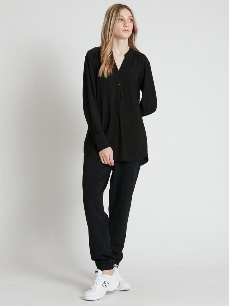 Top Point Zero 8954503 en tissus extensible style blouse noir