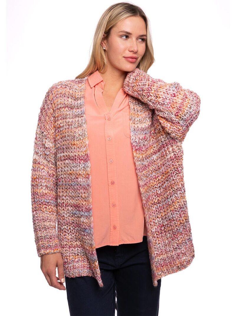 CoCo Y Club 222-4203 knit cardigan pink combo