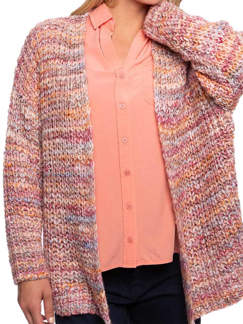 CoCo Y Club 222-4203 knit cardigan pink combo