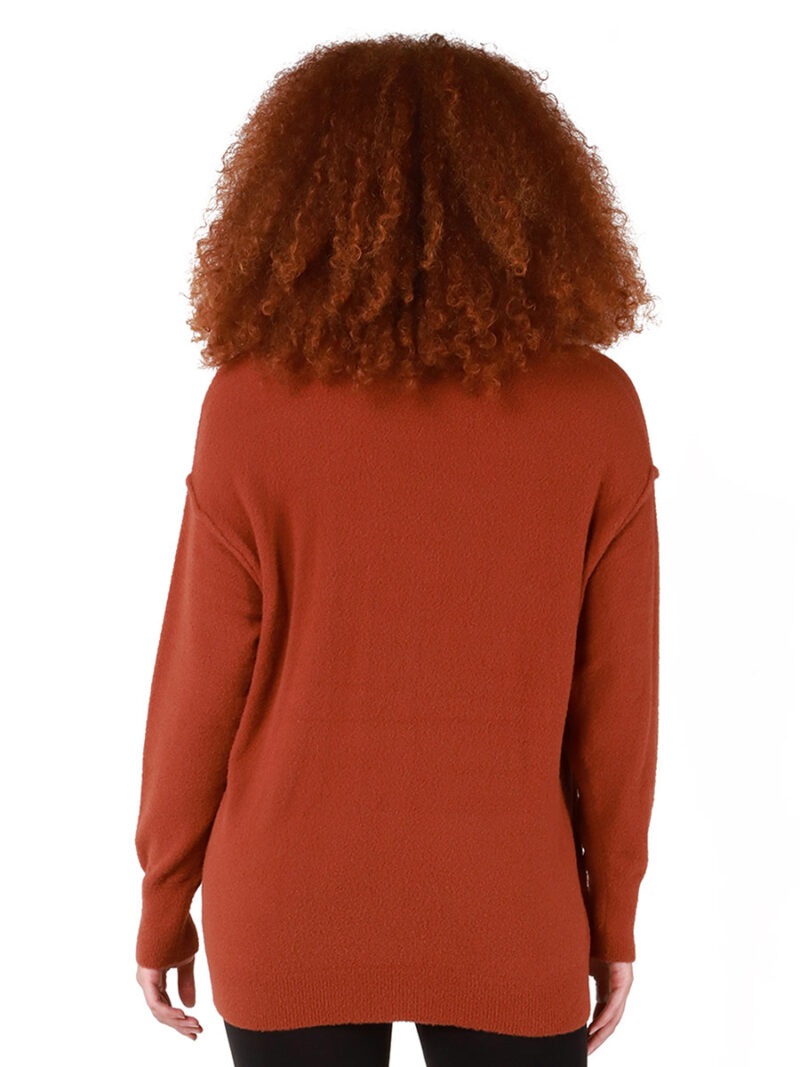 Chandail Dex 2027032D en tricot doux et confortable couleur rouille