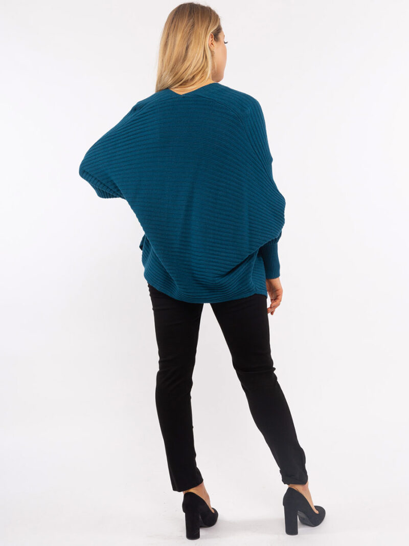 M Italy 17-1200R cardigan in soft and comfortable knit teal color