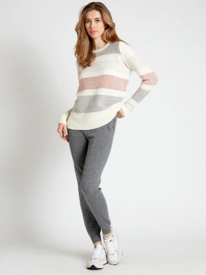 Motion MOJ3189 soft textured knit sweater off white
