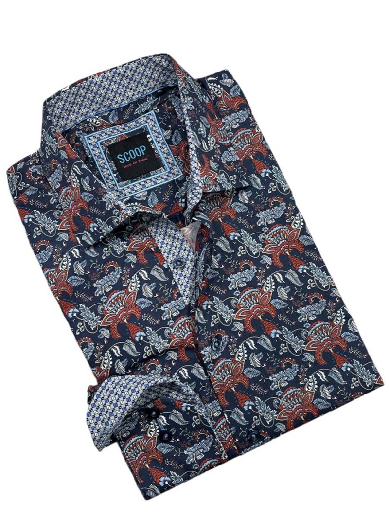 Scoop ROY long sleeve printed shirt midnight color