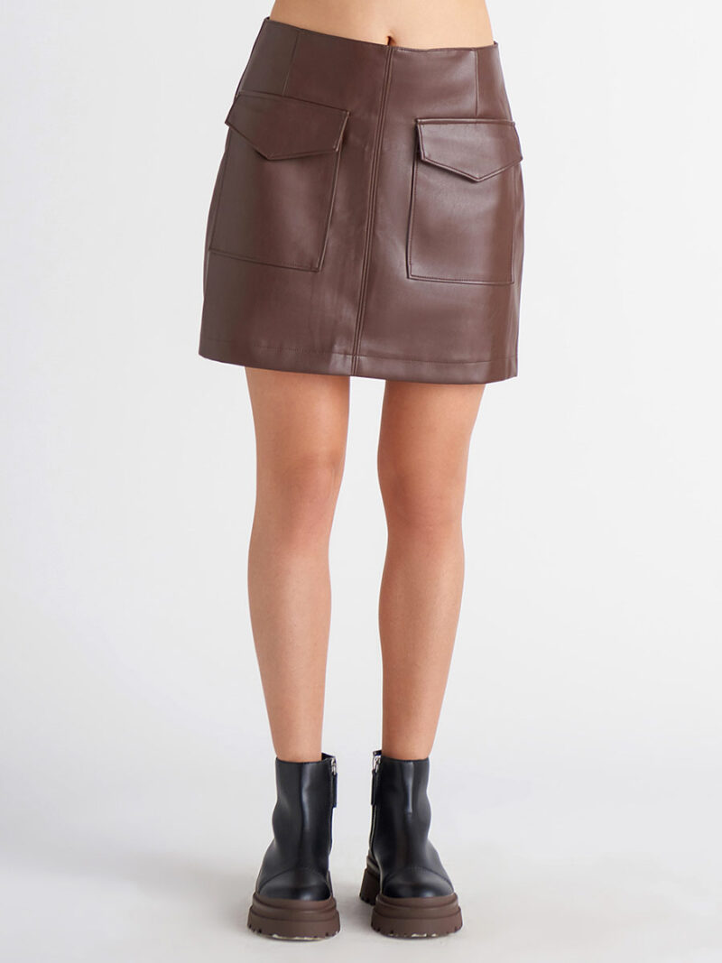 Dex skirt 2022210D in vegan leather brown