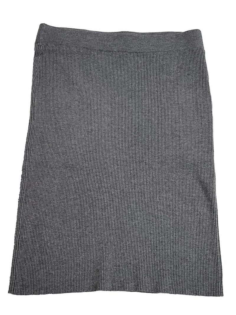 Jupe Paris Italie Import 00671 en tricot texturé rib couleur gris