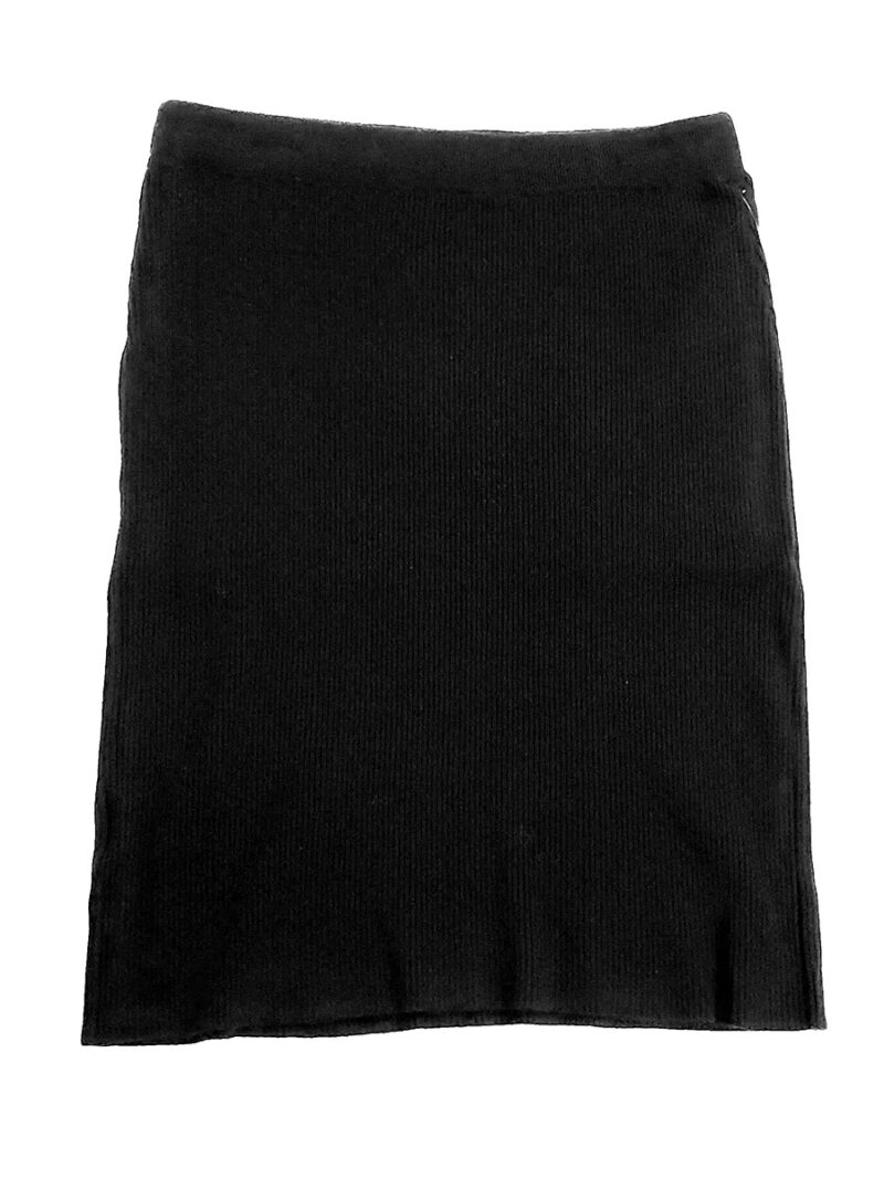 Jupe Paris Italie Import 00671 en tricot texturé rib couleur noir