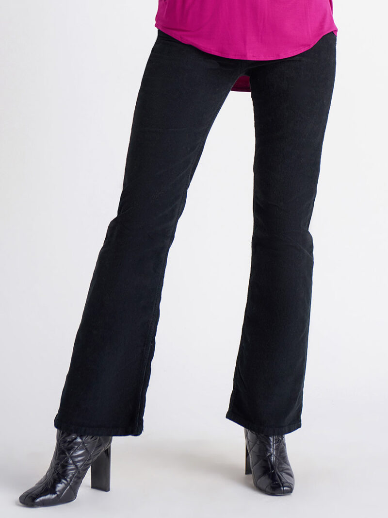 Pantalon Dex 2025256D en velours cordés jambe ample extensible couleur noir