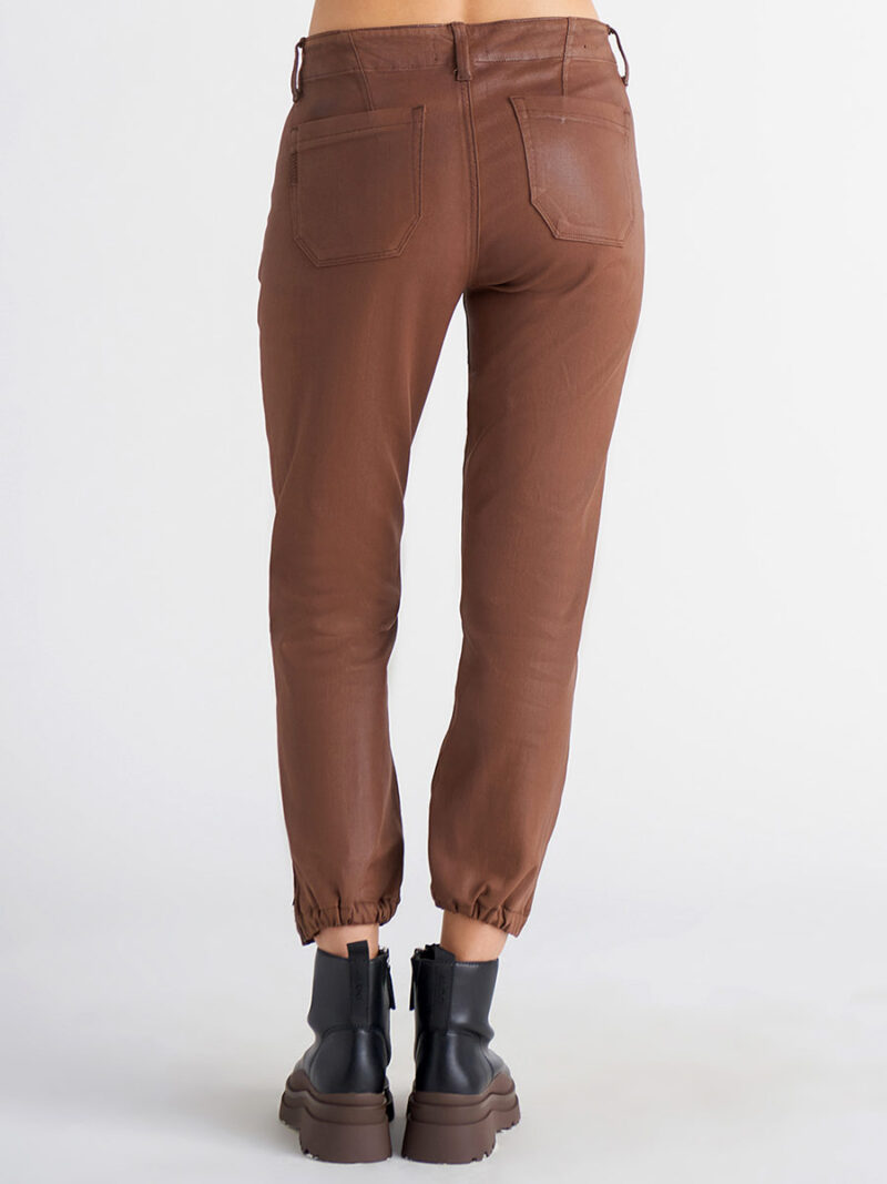 Dex 2025256D stretch waxed finish jogger pants brown