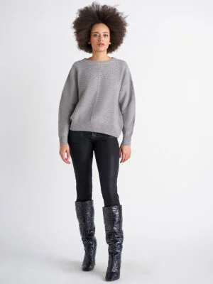 Pantalon Dex 2022719D en velours cordés jambe ample extensible couleur noir